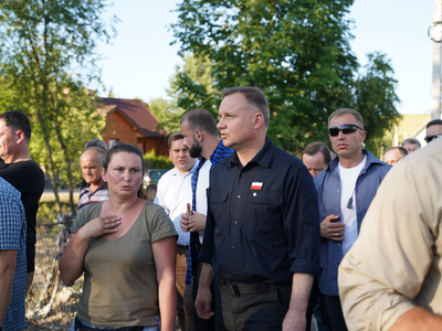 Prezydent Andrzej Duda odwiedził powodzian
