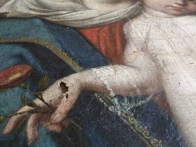 Matka Boża z Jezusem trzymającym w dłoni jabłko