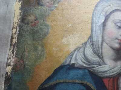 Matka Boża z Jezusem trzymającym w dłoni jabłko